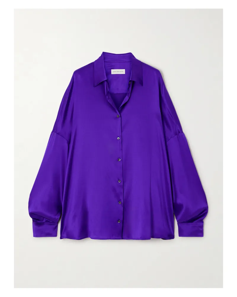 Dries van Noten Casia Oversized-hemd Aus Seidensatin - Lila Lila