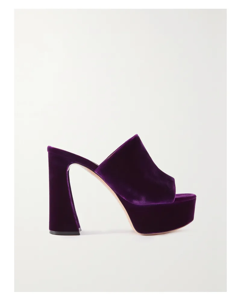 Gianvito Rossi Holly 70 Mules Aus Samt Mit Plateau - Lila Lila