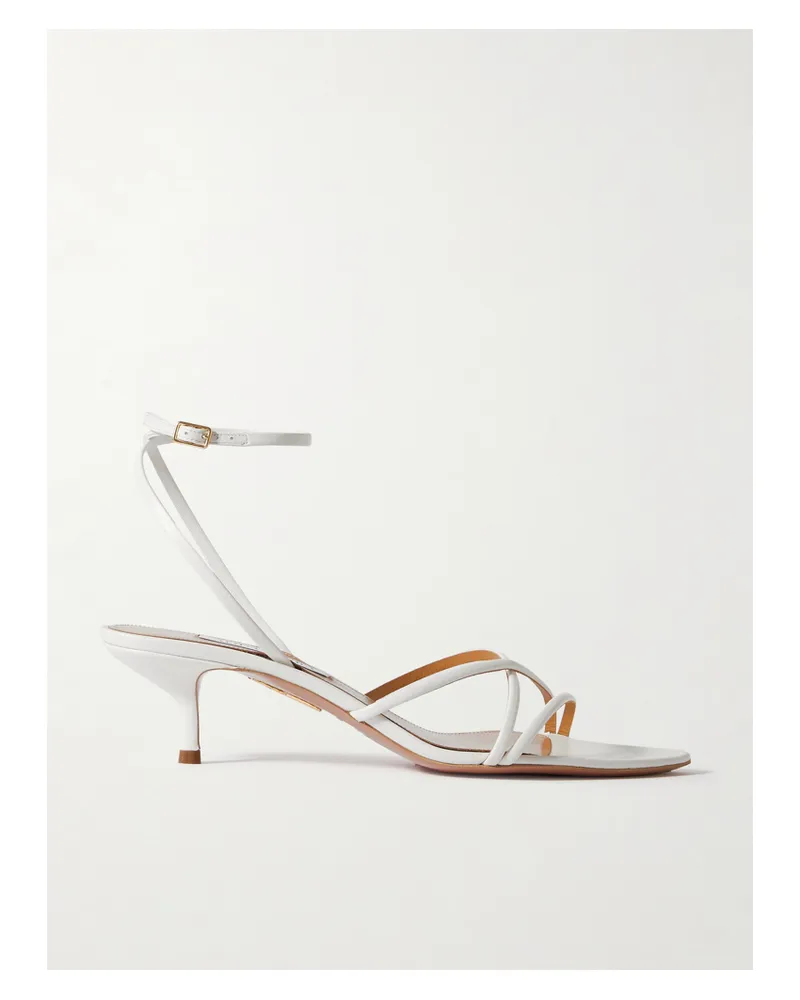 Aquazzura Roy 50 Sandalen Aus Leder - Weiß Weiß