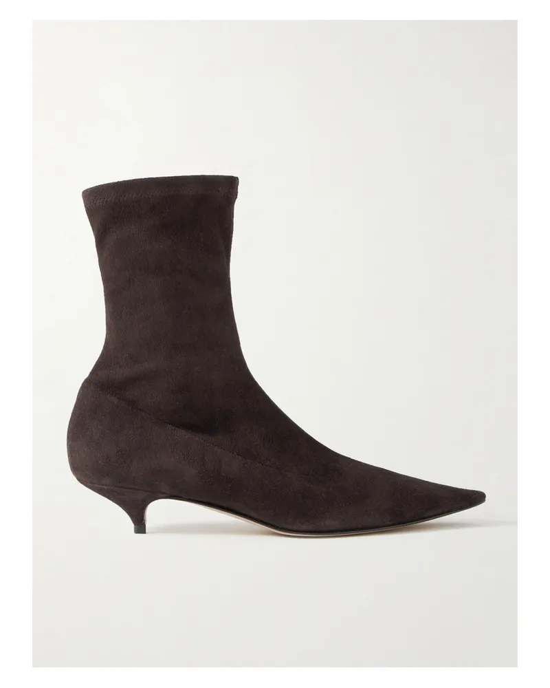 The Row Liisa Suede Sock Boots - Brown Brown