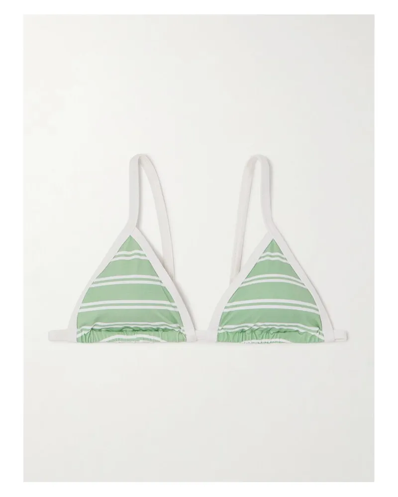 Marysia Bianco Triangel-bikini-oberteil Mit Streifen - Grün Grün