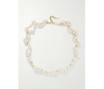 Perlenkette mit Details aus Gold-vermeil