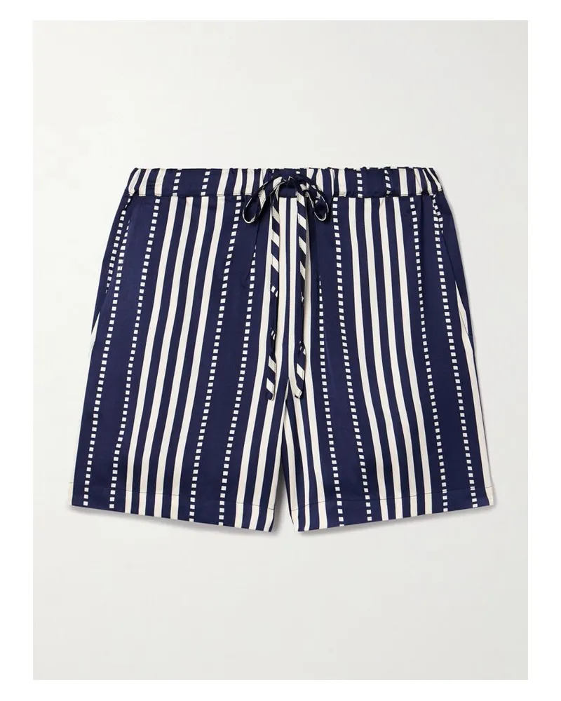 lemlem Safia Gestreifte Shorts Aus Satin - Blau Blau