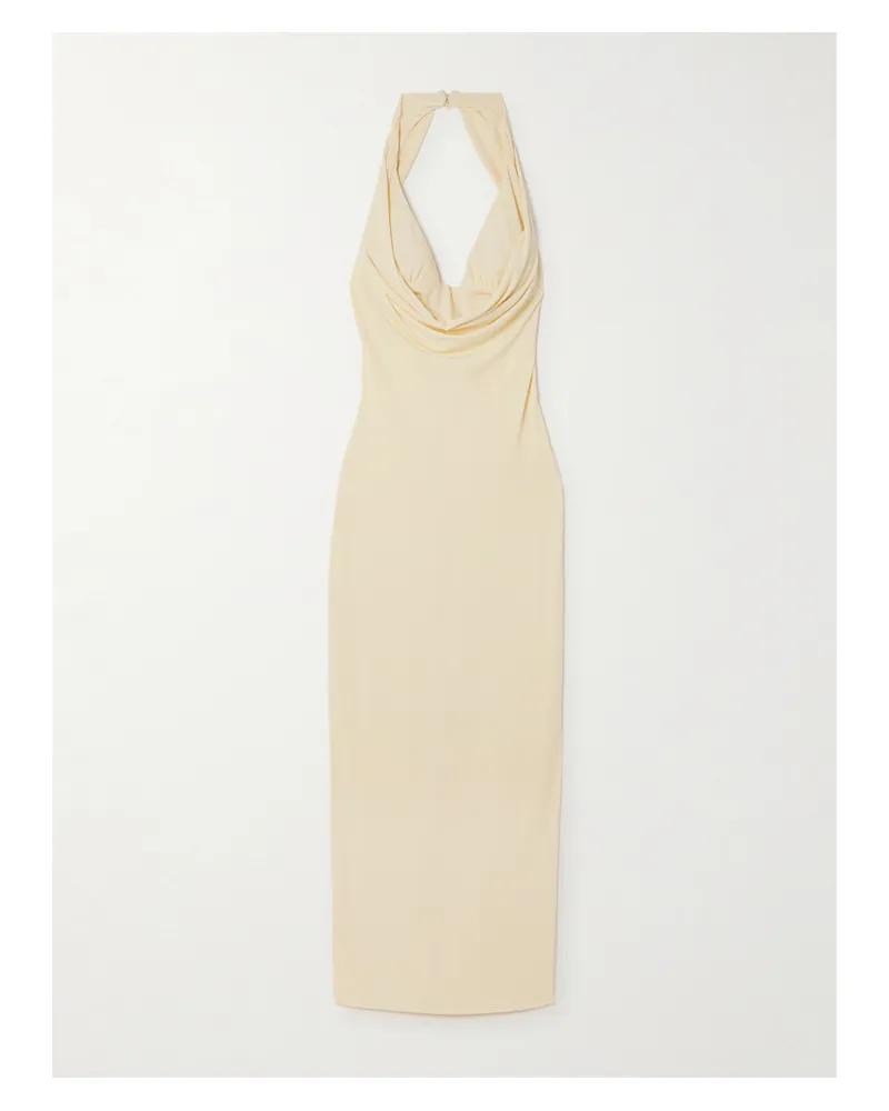 Magda Butrym Neckholder-midikleid Aus Stretch-jersey - Gelb Gelb