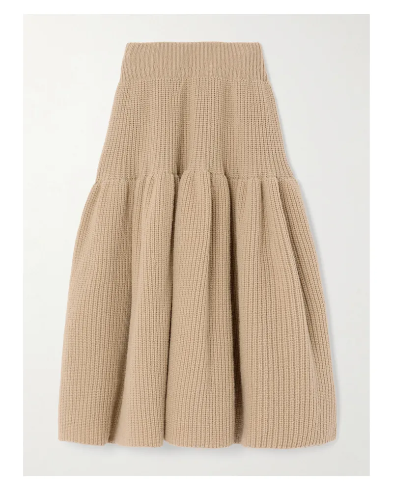 Dries van Noten Midirock Aus Gerippter Wolle - Neutral Neutral
