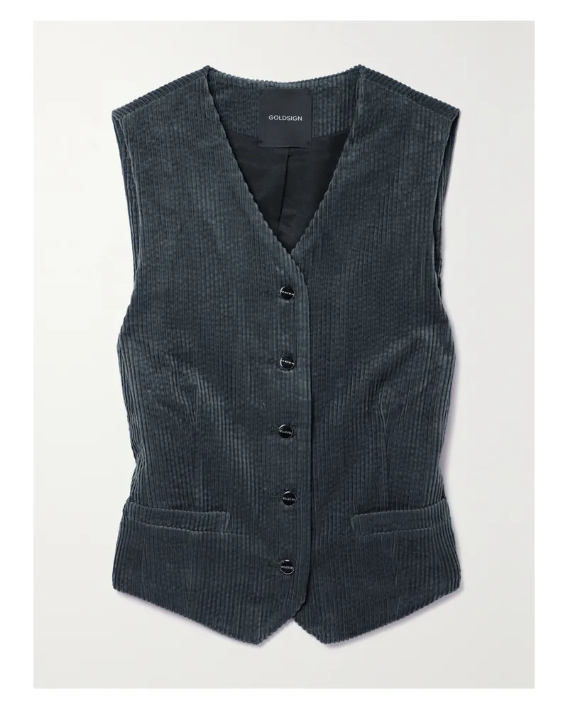 Goldsign  Orten Weste Aus Baumwollcord - Grau Grau
