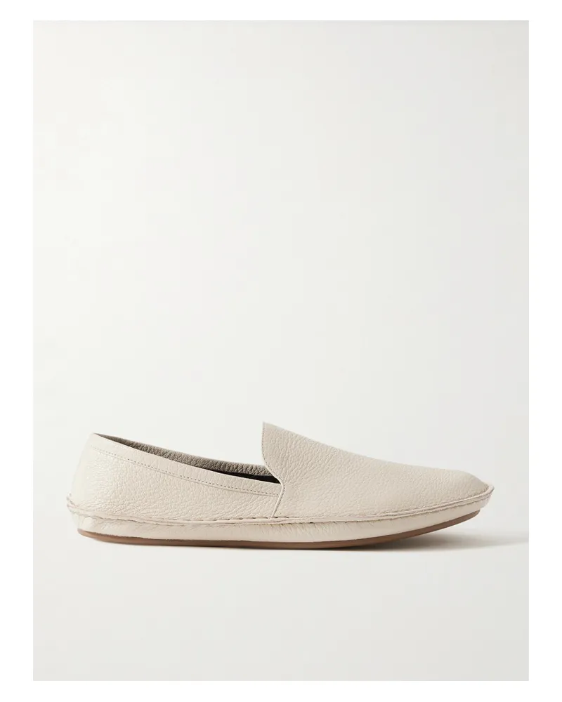 The Row Vasko Textured-leather Loafers - Ivory Ivory