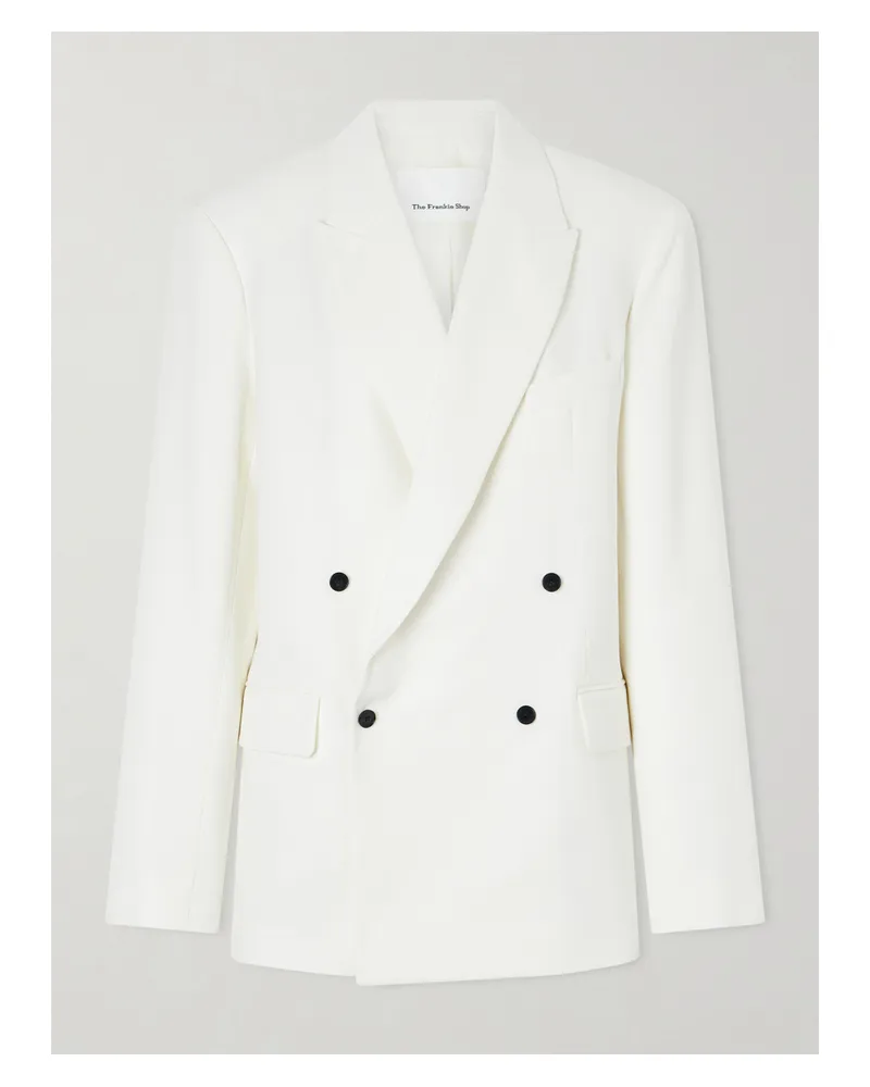 FRANKIE Shop Newark Double-breasted Twill Blazer - White White