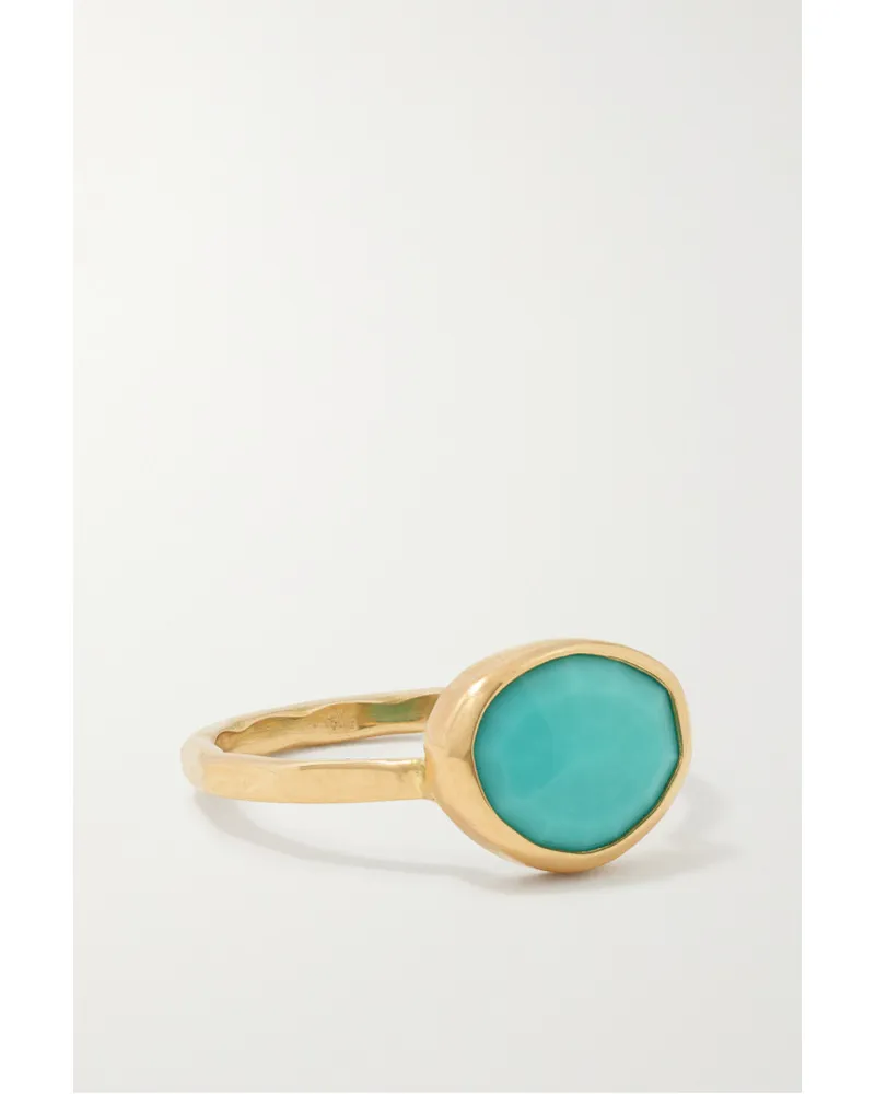 Melissa Joy Manning Ring aus 14 Karat Recyceltem Gold mit Türkis Blau