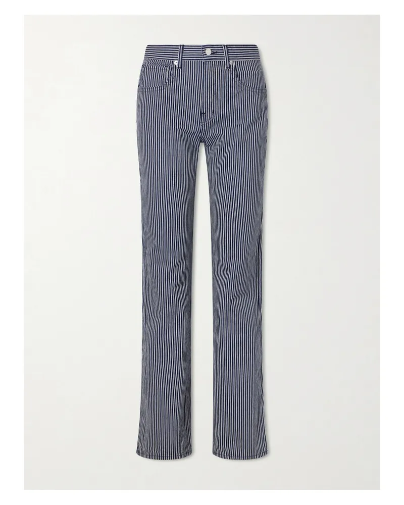 Nili Lotan Celia Striped Straight-leg Jeans - Blue Blue