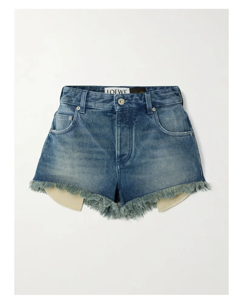 Loewe Paula‘s Ibiza Jeansshorts Mit Fransen - Blau Blau