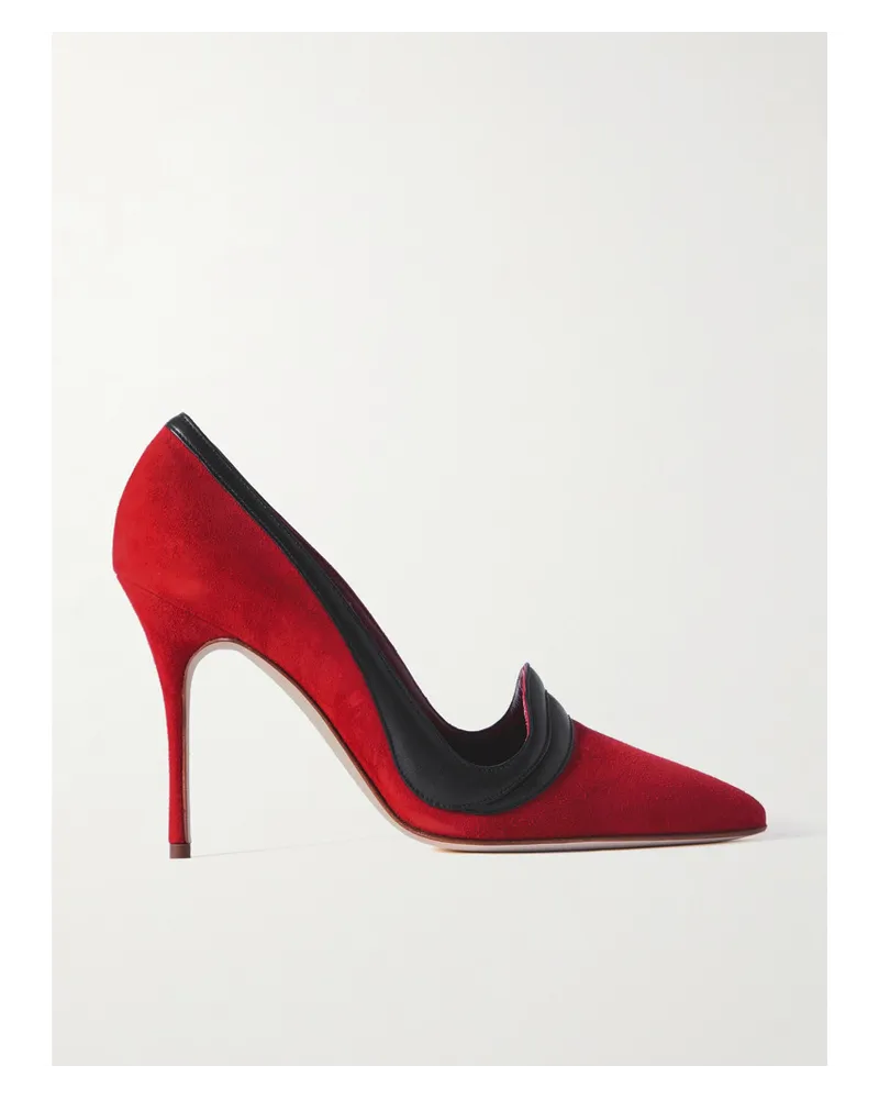 Manolo Blahnik Ajarafa 105 Pumps aus Veloursleder Rot