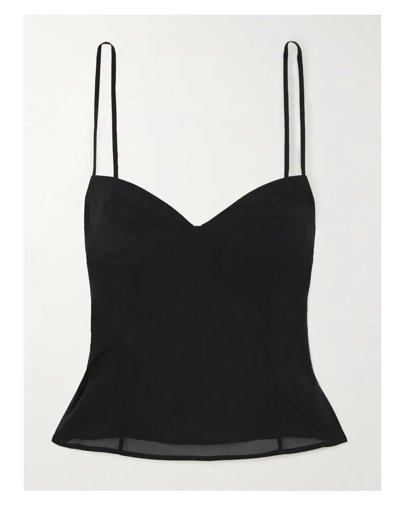 St. Agni Top Aus Voile Aus Stretch-seide - Schwarz Schwarz