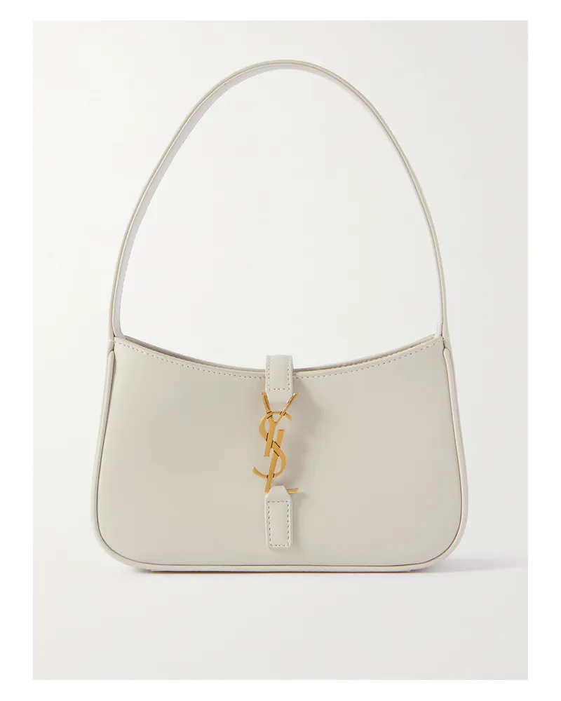 Saint Laurent Le 5 À 7 Mini Leather Shoulder Bag - White White