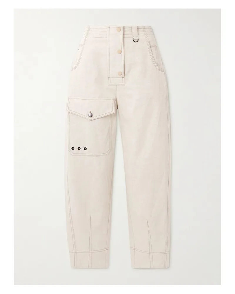 Moncler Cargohose Aus Canvas Aus Einer Baumwoll-leinenmischung Mit Ösen - Neutral Neutral