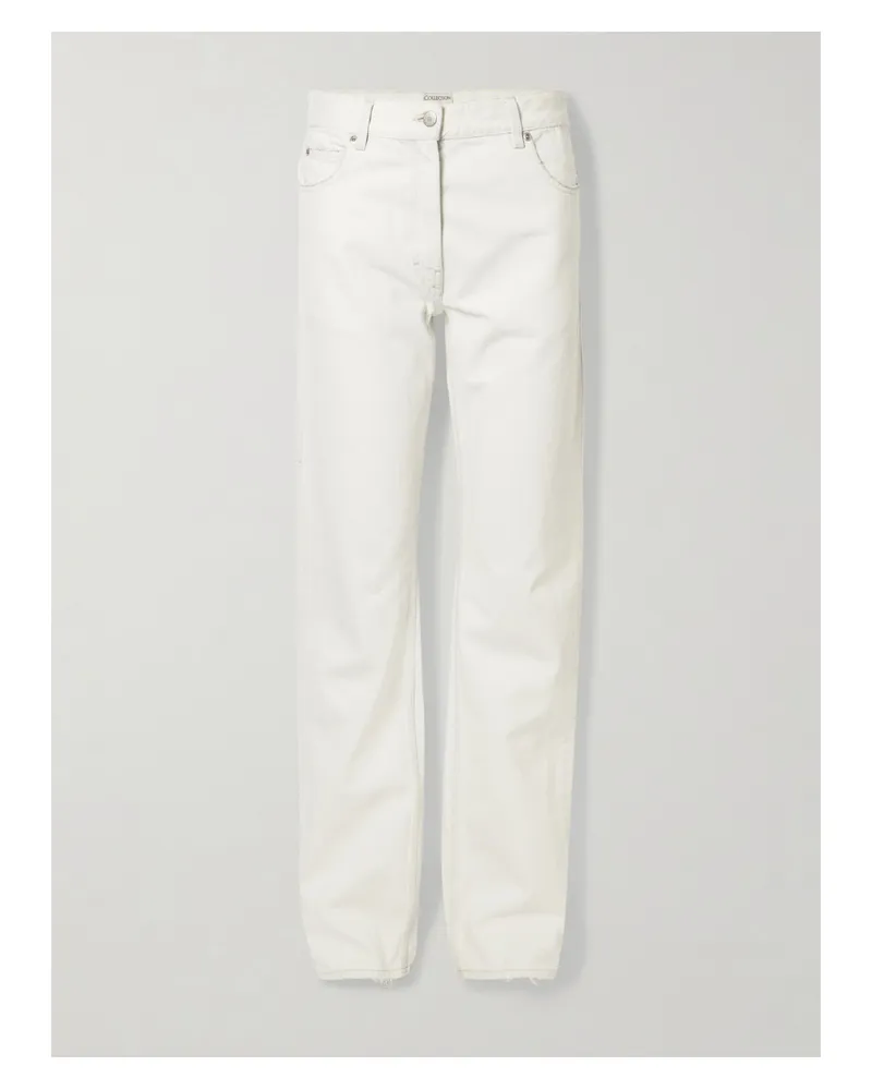 Calvin Klein Halbhohe Jeans Mit Geradem Bein Mit Distressed-details - Blau Blau