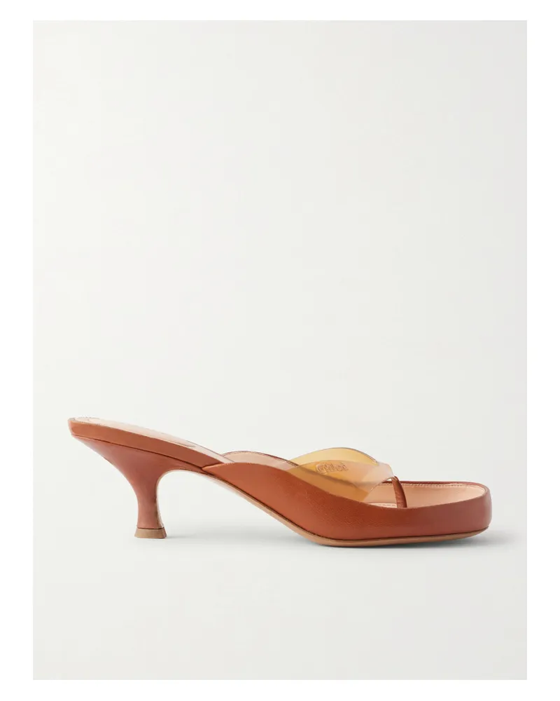 Chloé Junie Tpu And Leather Sandals - Brown Brown