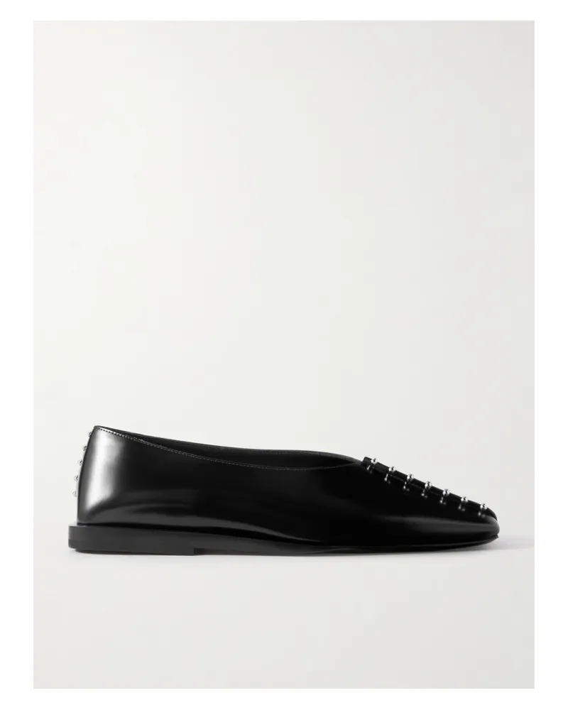 Jil Sander Ballerinas Aus Leder Mit Nieten - Schwarz Schwarz