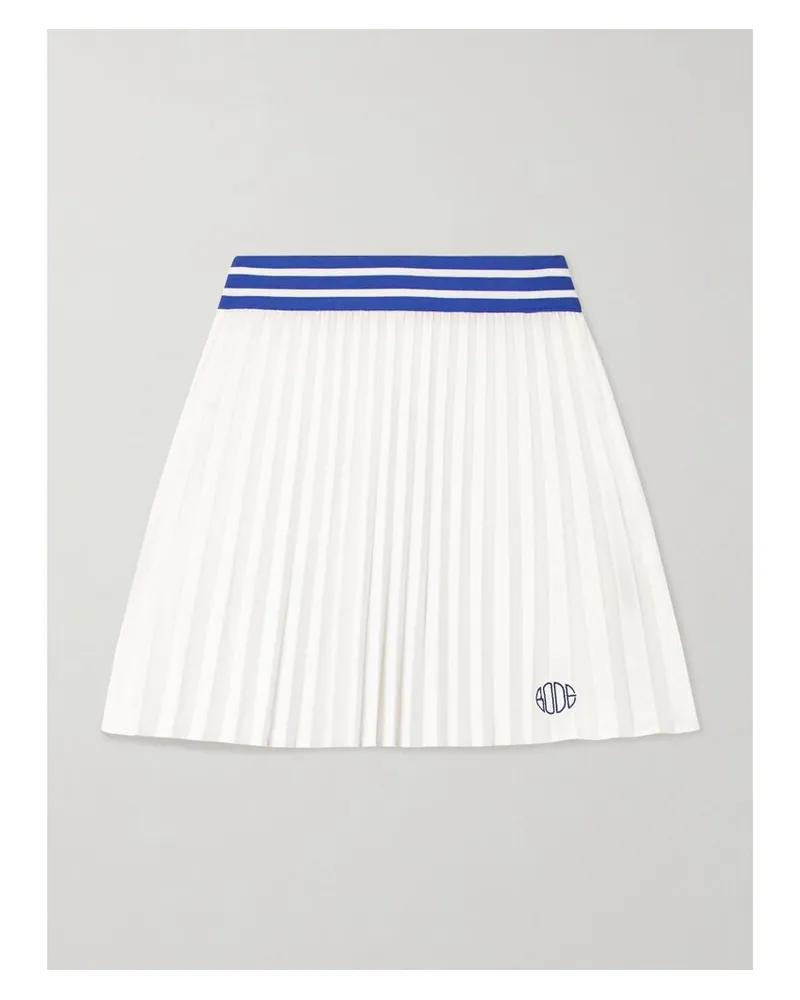 BODE Minirock Aus Plissiertem Jersey Mit Streifen Und Stickerei - Weiß Weiß
