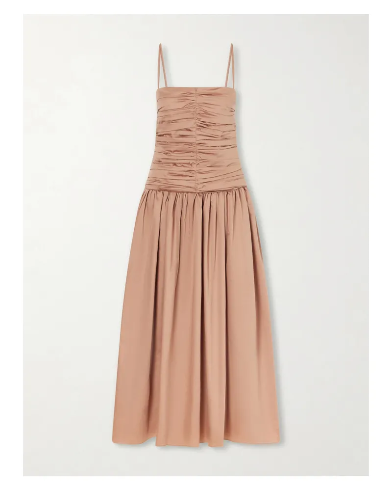 TOVE Amina Gathered Organic Cotton Dress - Neutrals Neutrals