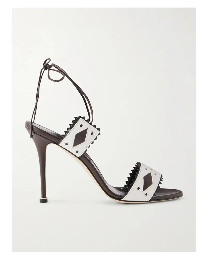 Manolo Blahnik Renti 105 Leather Sandals - White White