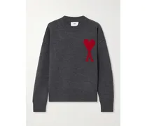 Net Sustain Adc Pullover Aus Wolle Mit Intarsienmotiv - Grau