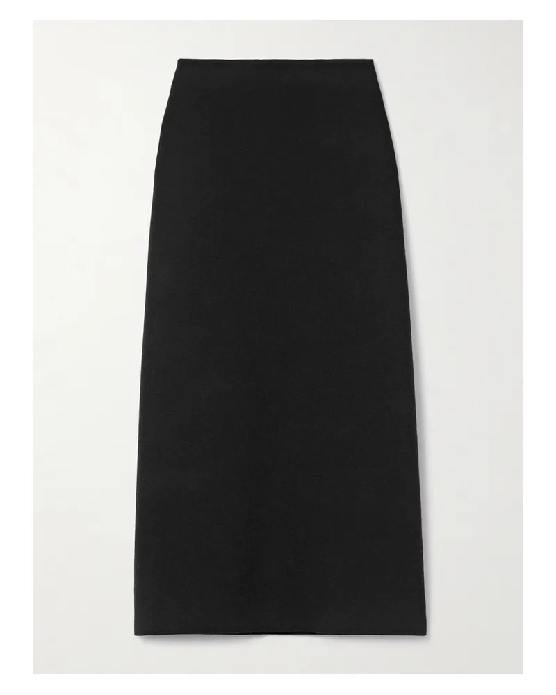KHAITE Patri Wool Midi Skirt - Black Black