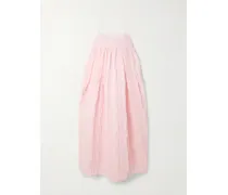 Vilma Midikleid Aus Matelassé Mit Satinbesätzen - Pink