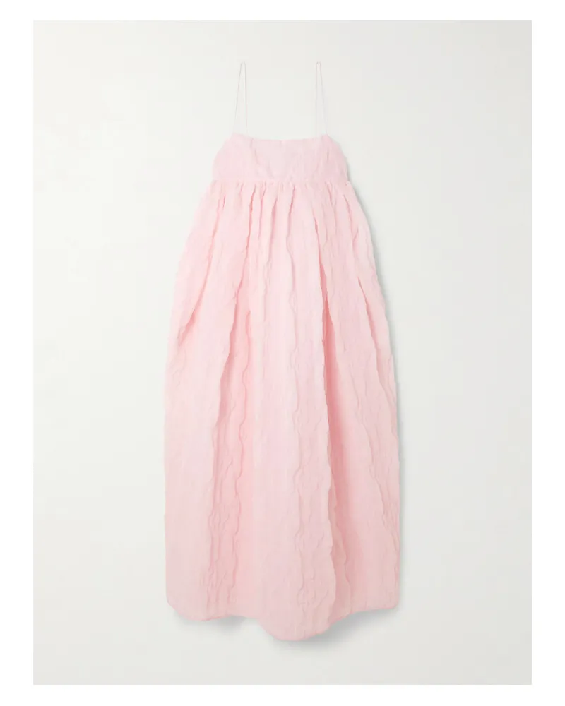 Cecilie Bahnsen Vilma Midikleid Aus Matelassé Mit Satinbesätzen - Pink Pink