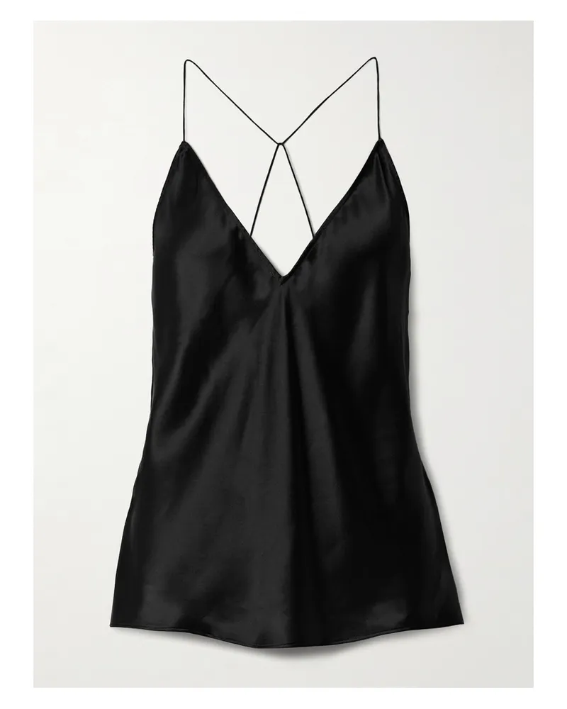 Nili Lotan Emile Top Aus Seiden-charmeuse - Schwarz Schwarz