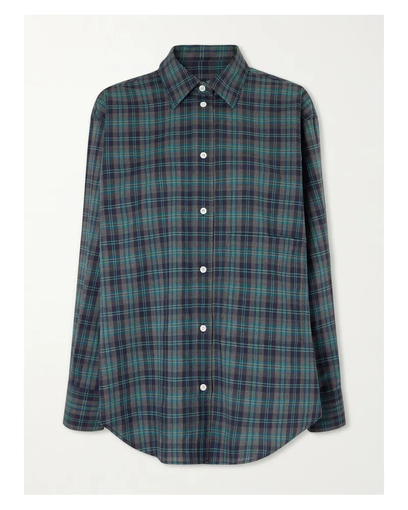 Róhe Hemd Aus Einer Karierten Wollmischung - Grün Grün