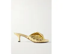 Blink Mules Aus Intrecciato-leder Mit Twist-detail In Metallic-optik - Gold