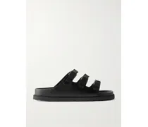 Florida Bow-detailed Leather Sandals - Black