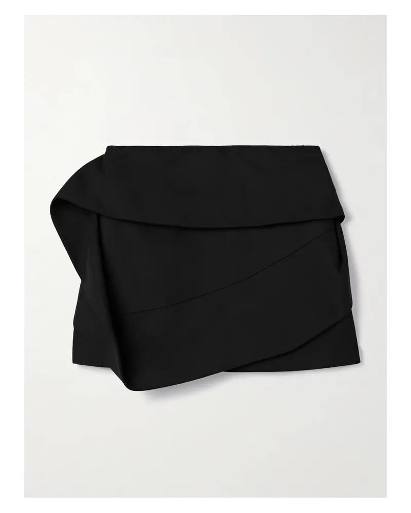Ferragamo Minirock Aus Crêpe Mit Falten - Schwarz Schwarz