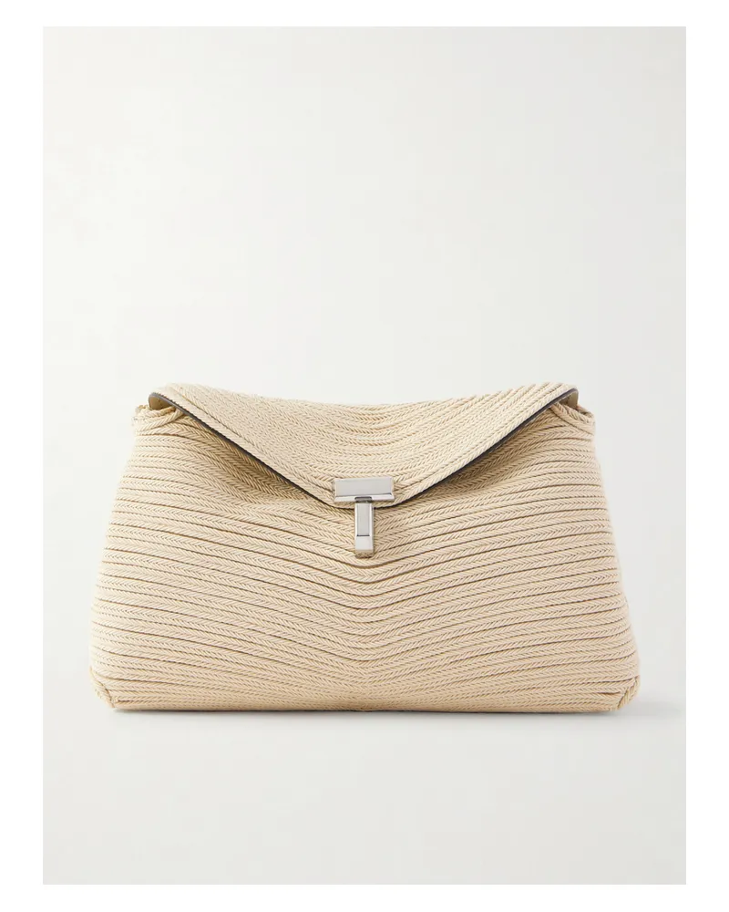 Totême T-lock Mini Woven Clutch - Neutrals Neutrals