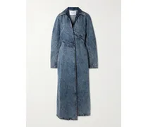 Spiral Asymmetrischer Mantel Aus Denim - Blau