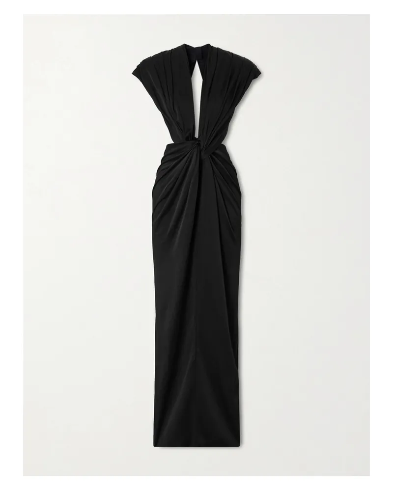 Stella McCartney Open-back Draped Twisted Satin Gown - Black Black