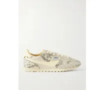 Windspin Snake-effect Suede Sneakers - Animal Print