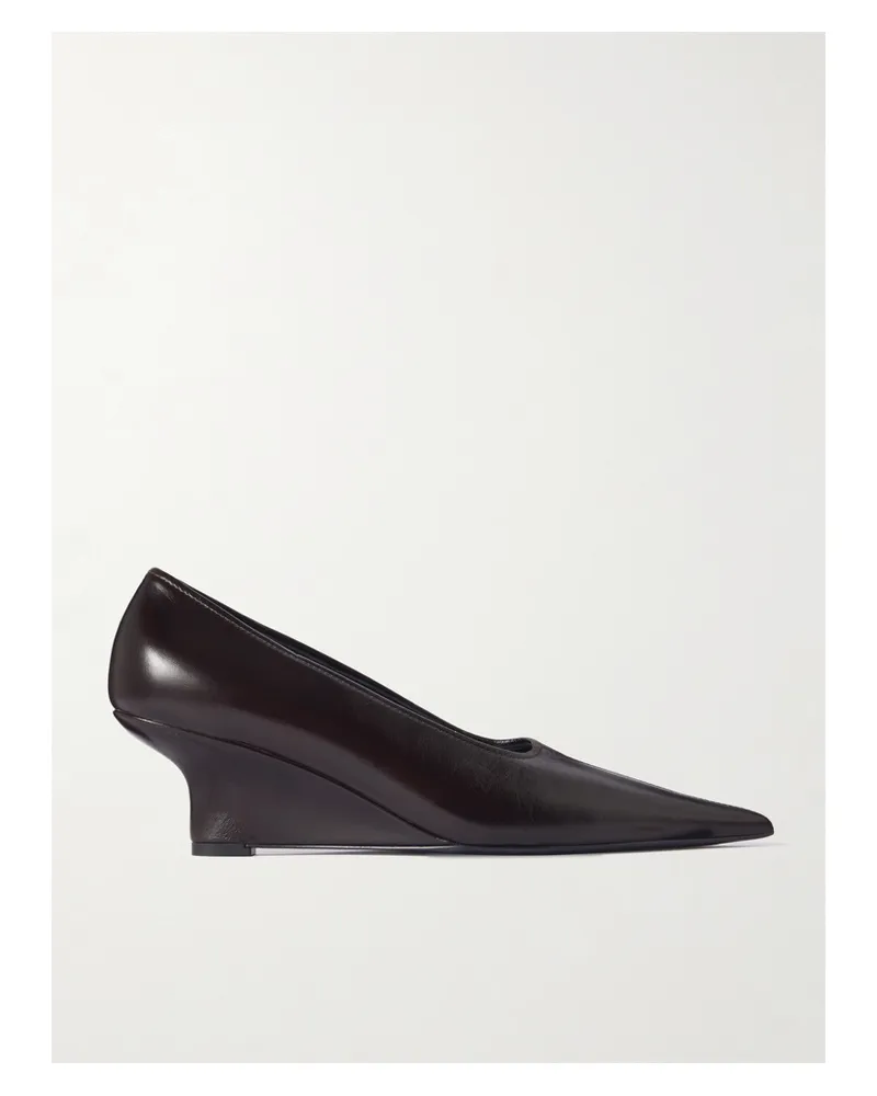 Totême Leather Wedge Pumps - Brown Brown