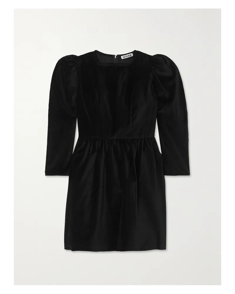 BATSHEVA Minikleid Aus Samt - Schwarz Schwarz