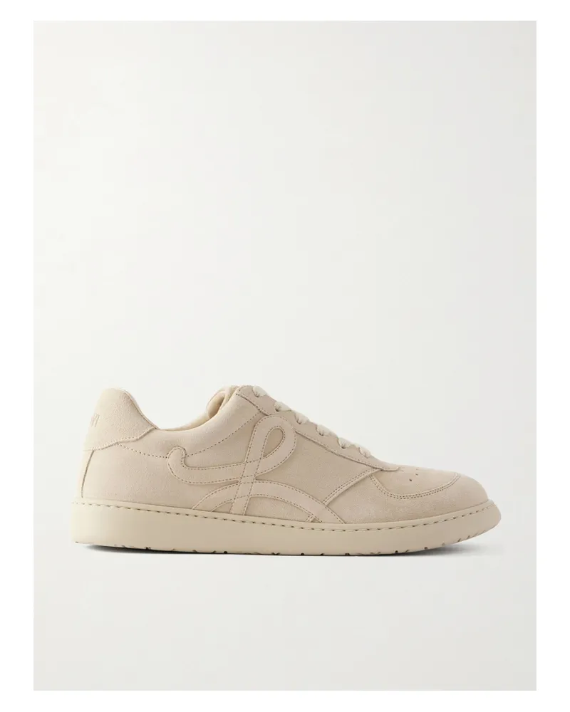 Loewe Jambo Sneakers Aus Veloursleder Mit Logoapplikationen - Ecru Ecru