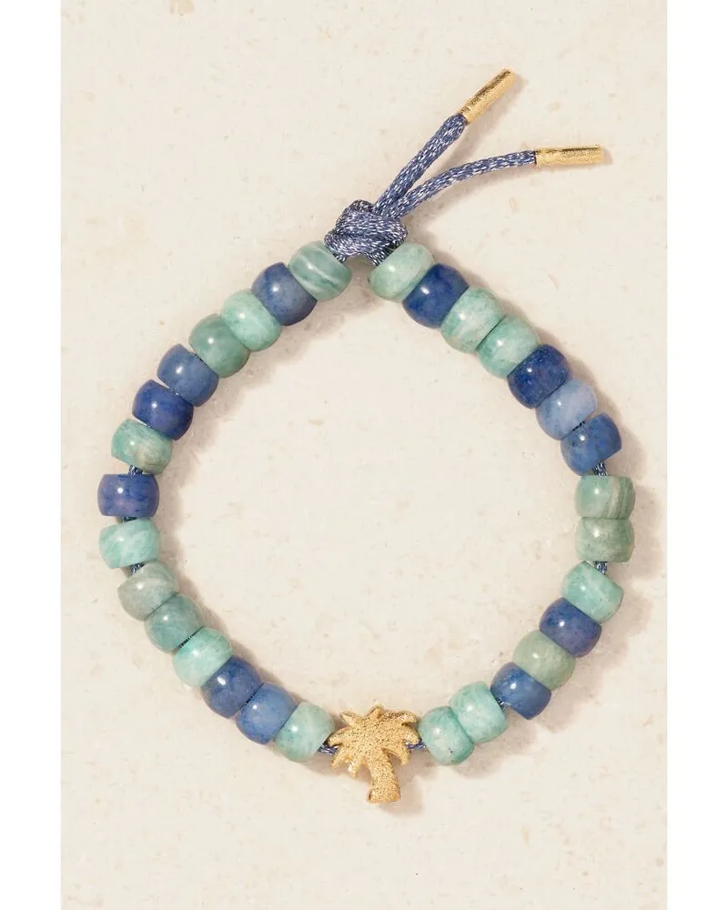 Carolina Bucci Palma Forte Beads Armband Aus Lurex® Mit Amazoniten, Achaten Und Details Aus 18 Karat Gold Gold