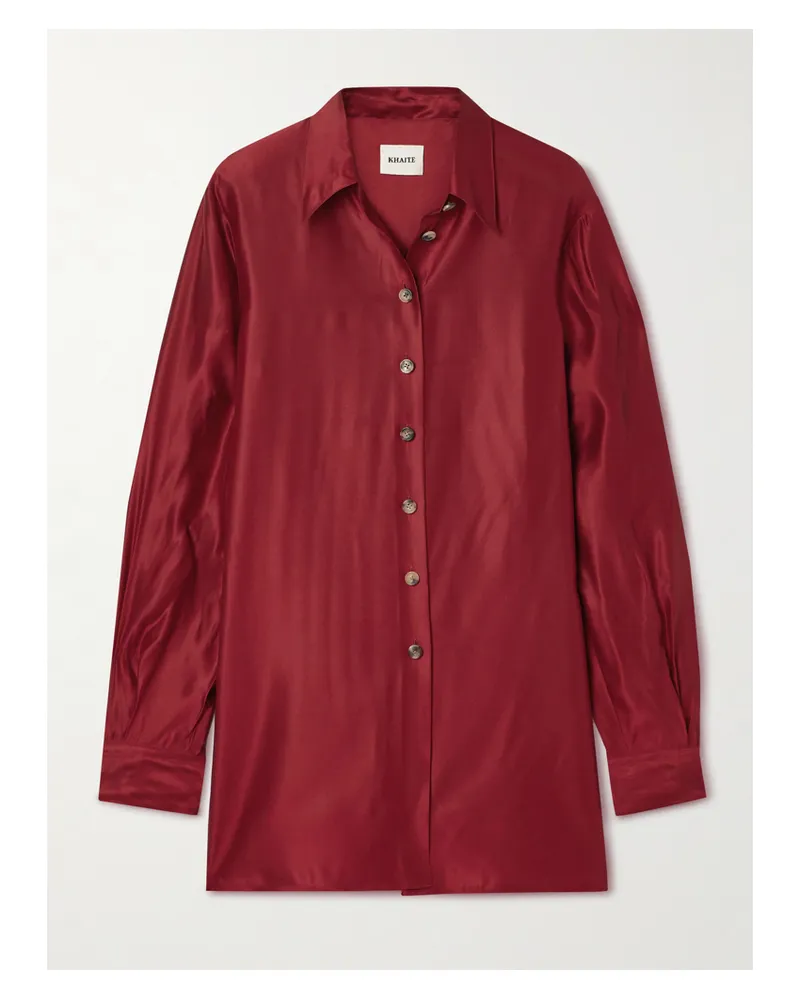 KHAITE Auryn Hemd Aus Glänzendem Twill - Rot Rot