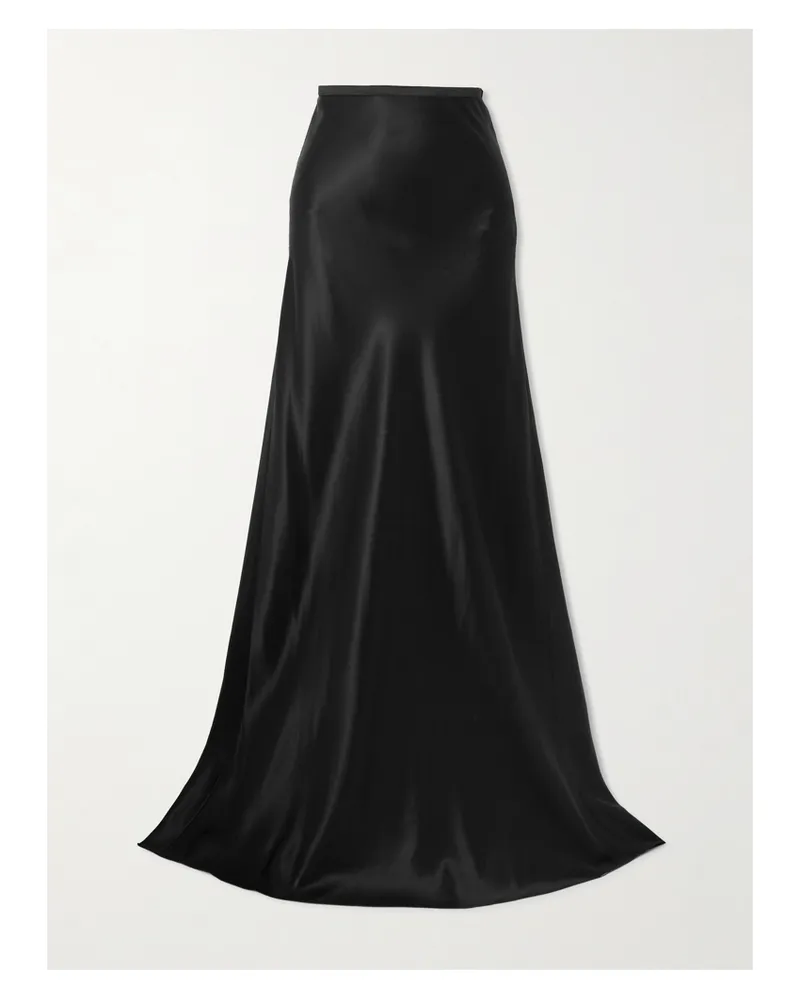 Saint Laurent Maxirock Aus Seidensatin - Schwarz Schwarz