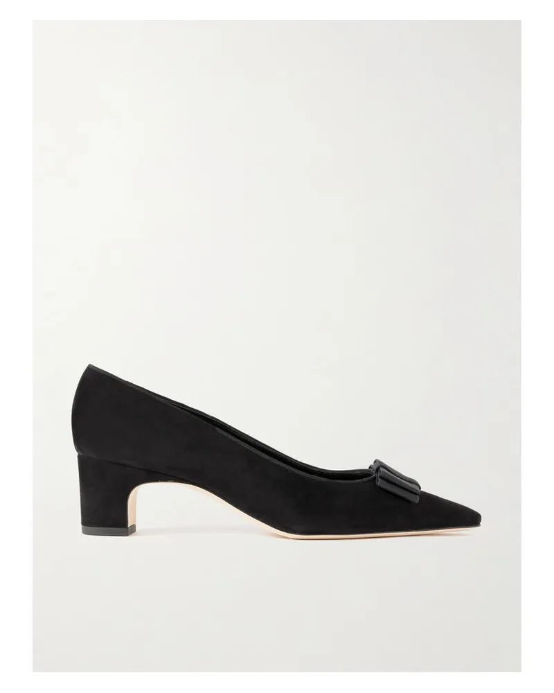 Manolo Blahnik Reador 50 Pumps Aus Veloursleder Mit Schleife - Schwarz Schwarz