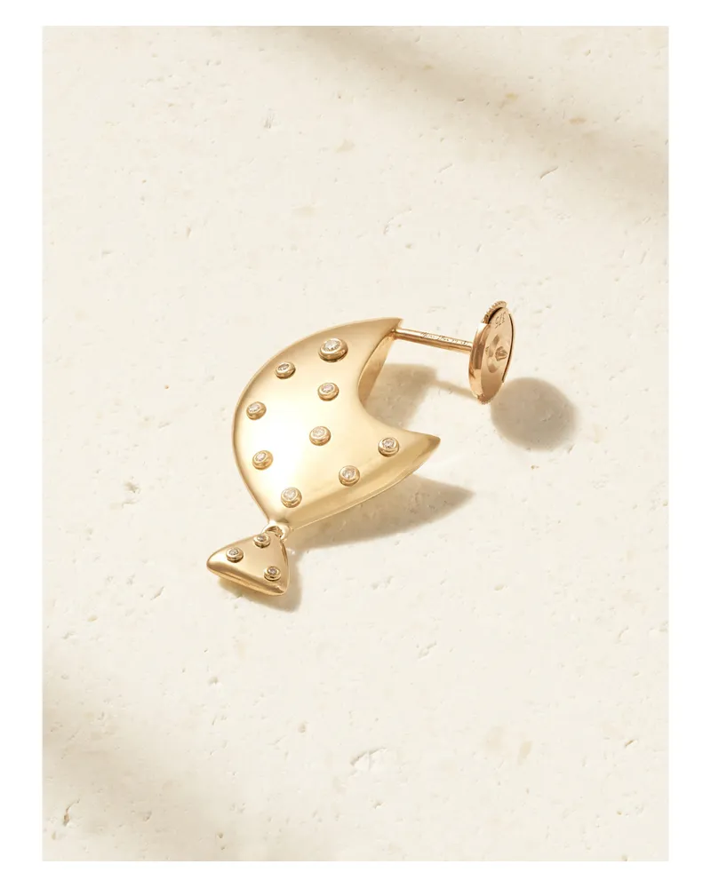Yvonne Léon Poisson Clown 9-karat Gold Diamond Single Earring Gold