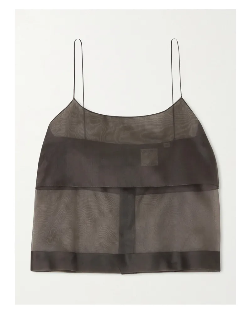 Calvin Klein Carmen Mehrlagiges Oberteil Aus Seidenorganza - Braun Braun