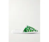 Printed Cotton Slippers - Green
