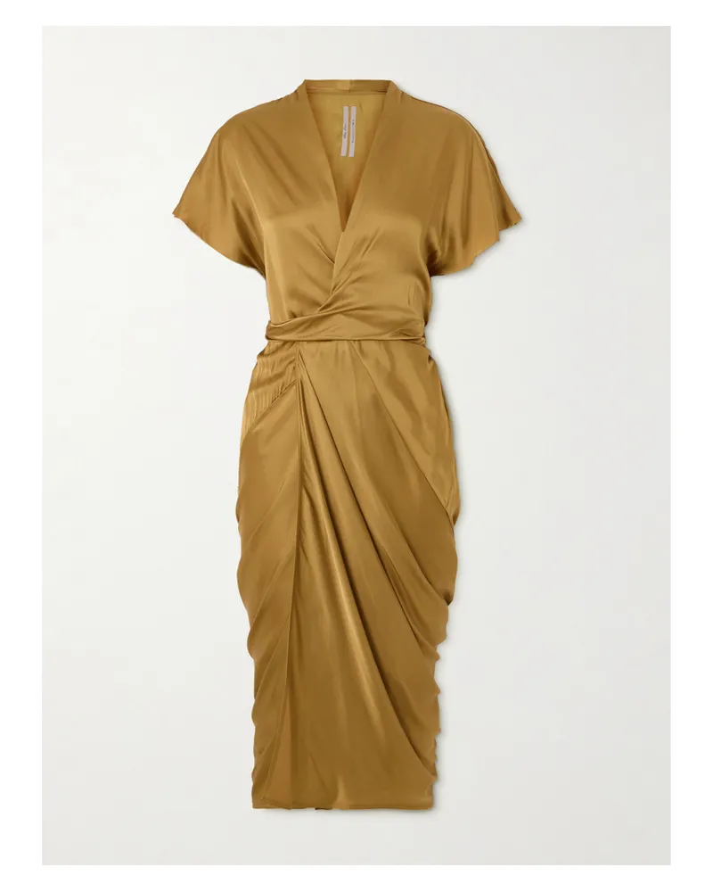 Rick Owens Midi-wickelkleid Aus Satin - Neutral Neutral