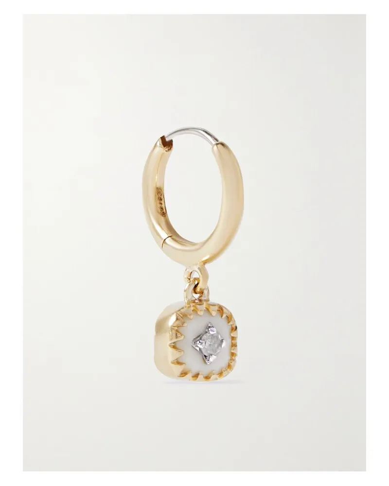 Pascale Monvoisin Pierrot Einzelne Creole Aus 9 Karat Gelb- Und Weißgold Mit Diamant Gold